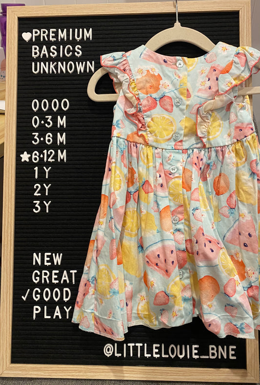 Fruit salad short sleeved dress