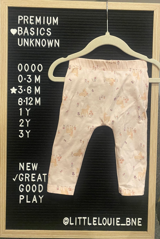 Pale pink leggings with deer print