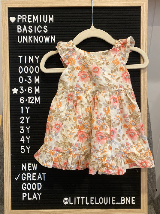 Floral capped sleeve dress with ruffle bottom