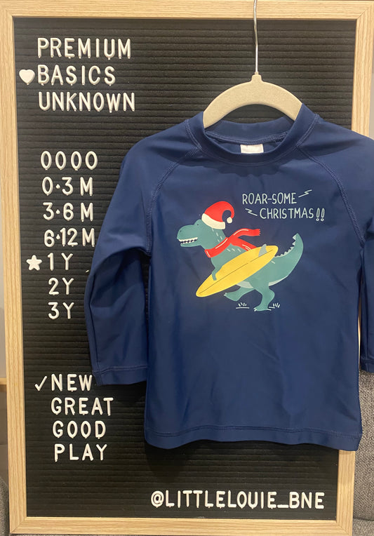 Christmas dinosaur rashie
