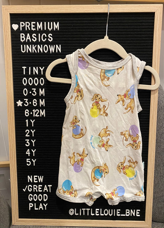 Short sleeve sleep romper with dogs