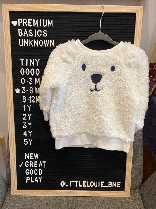 Fluffy white bear sweater