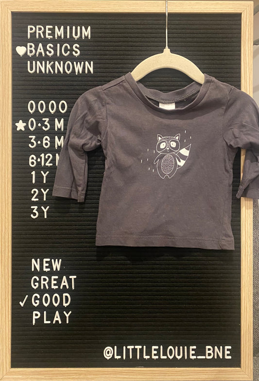 Long sleeve grey shirt with fox