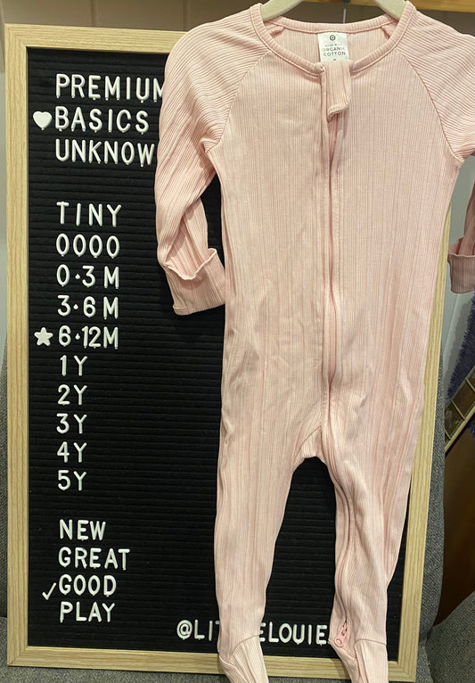 Light pink onesie with striped texture