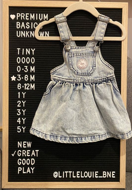 Soli denim dress overalls